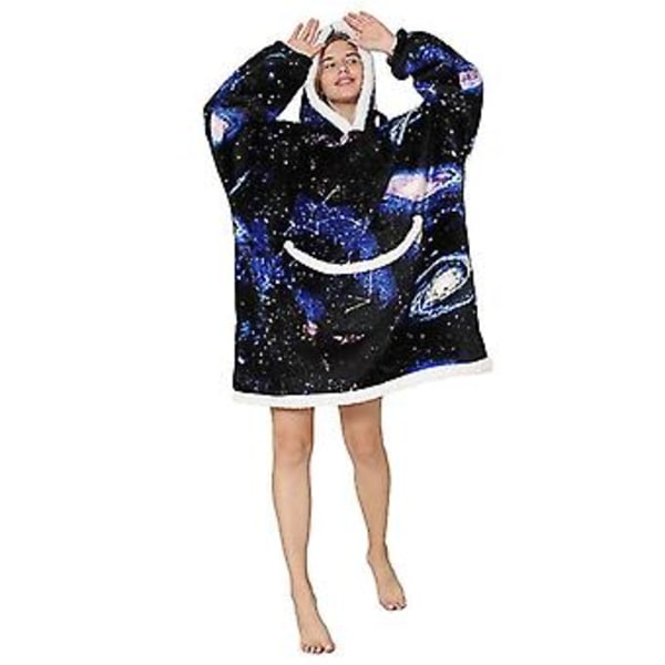 Universe Hoodie Överdimensionerad Filt Sherpa Fleece Ultra Giant Bekväm Huvad Tröja Vuxen( )