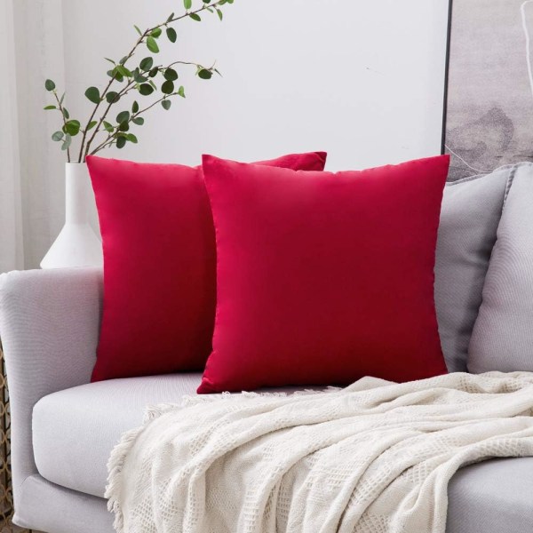 Set of 2 Velvet Cushion Cover Decorative Sofa Pillowcase Super So