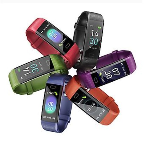 S5 Armband för att mäta kroppstemperatur, blodtryck, kondition, hjärtfrekvens, steg - Armégrön