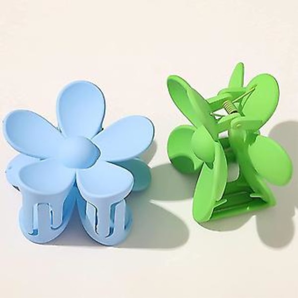 6 st. Akrylblommiga Hårklämmor, Söta Blommformade Halksäkra Håraccessoarer