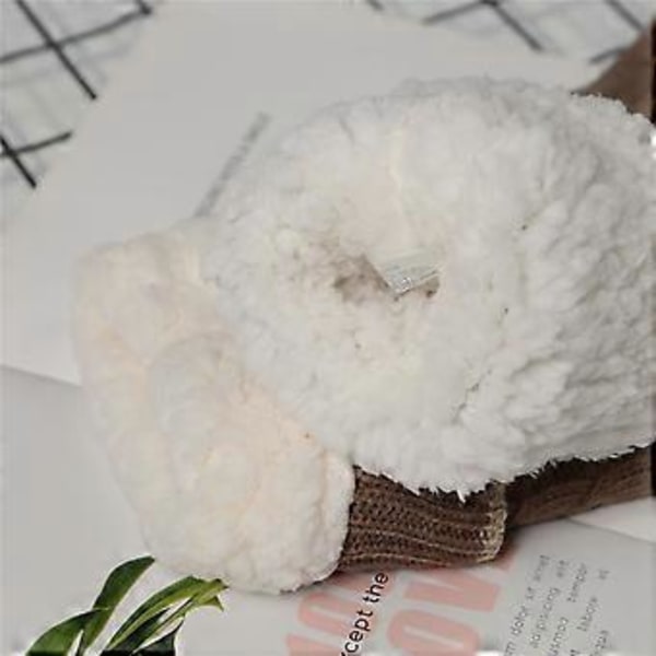 Dam Fuzzytofflor i Fleece, Fluffiga Tjocka Varma Sängstrumpor, Halksäkra Golvstrumpor i Kabelvirkad Design