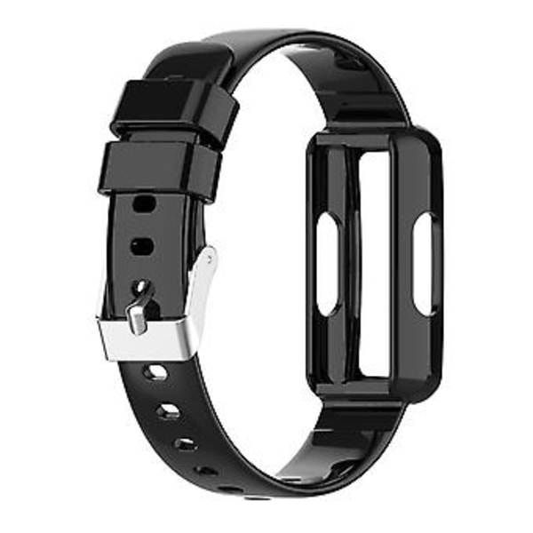 Transparent Silikon Integreret Urrem Til Fitbit Inspire (Sort)