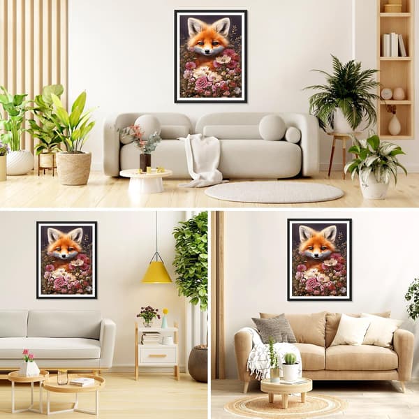30x40cm Diamantmaleri Ræv Kits, 5D Diamantmaleri Kits til A