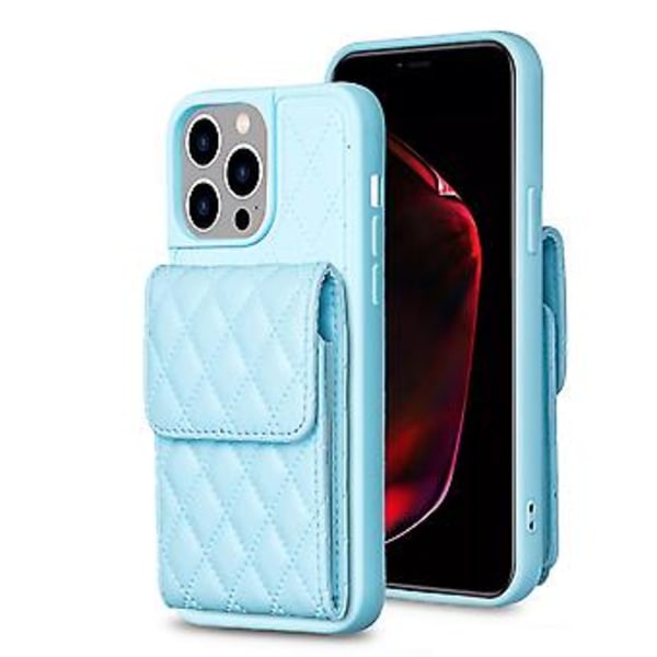 Vertikalt Plånboksfodral i PU-läder för iPhone 15 Pro Max (Blå)