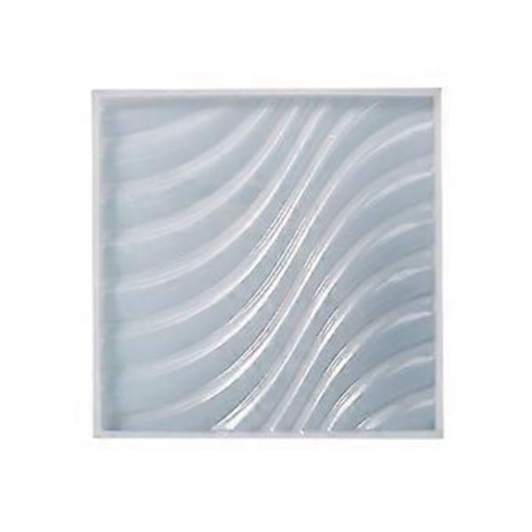 Bølgeformet Brikke Epoxy Resin Silikonform Brikkeformer for DIY Resin Vinglass Kopp Matte Hjem Dekor DIY Håndverk Laging (firkantbølge)