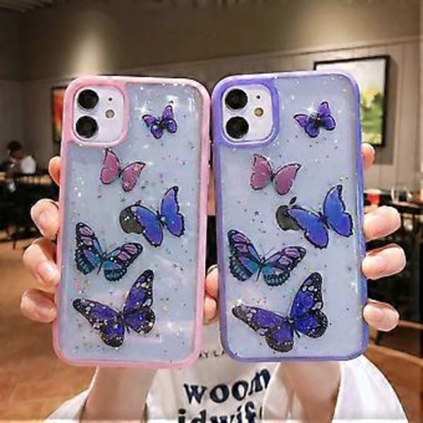 Butterfly Bling Klar Case Kompatibel med iPhone 11, Glitter Case til Kvinder Sød Slank Blød Skridsikker Beskyttende Telefon Case Cover til iPhone 11 6.