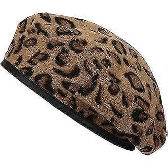 Baret Fransk Kunstner Leopard Baret Damer Kvinder Efterår Vinter Hat Justerbar