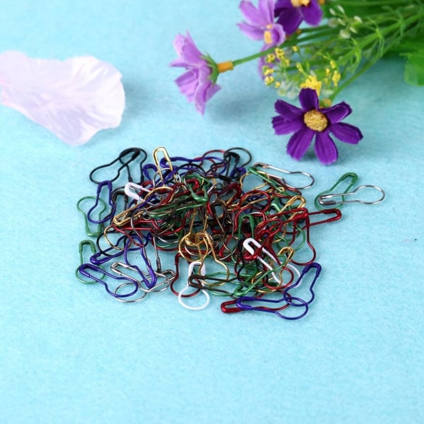 100pcs Metal Safety Pins Calabash Shaped Knitting Stitch Marker M