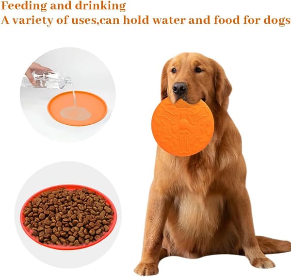 Hundeflyvende disk 3 stk. gummi flyvende disk, 18,4 cm hundefrisbee,