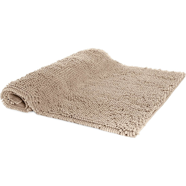 40 x 60m Mikrofiber Halkskyddad Shaggy Badmatta Beige