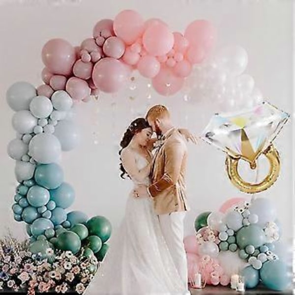 Stor Skinnende Diamantring Formet Folie Valentinsballong for Forlovelse Bryllupsfest Dekor Gull