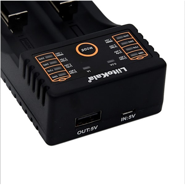 LiitoKala lii-202 Mini USB Multifunktions Batterieladegerät Kompatibel 118650 26650 16340 14500