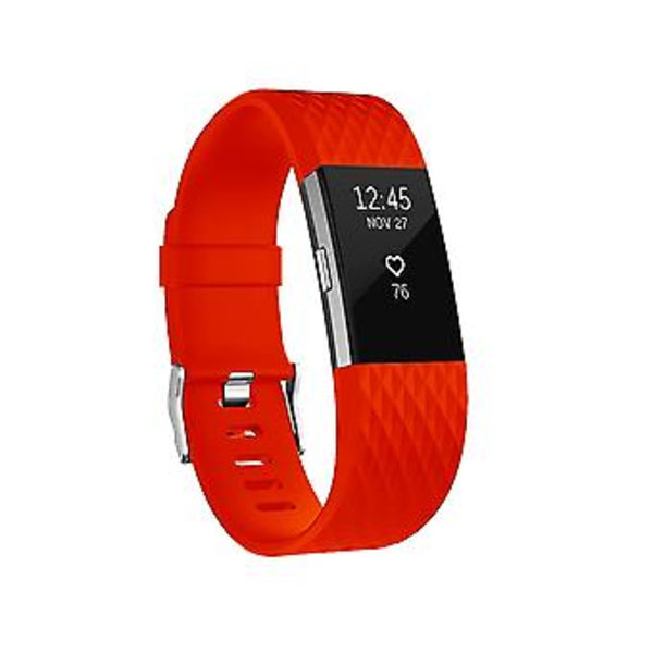 Timanttikuvioinen ranneke FITBIT Charge 2:lle, 12,5x8,5 cm (kirkkaanpunainen)