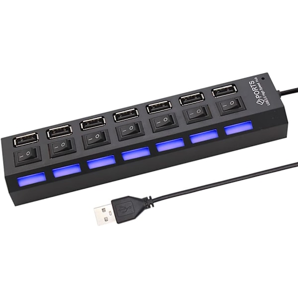 USB 2.0 Hub Multi USB Splitter Hub Brug strømadapter USB 2.0 Hub