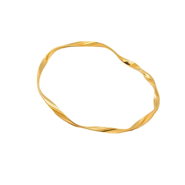 Ny Trendy Twist Rustfrit Stål Armbånd til Kvinder Guld C