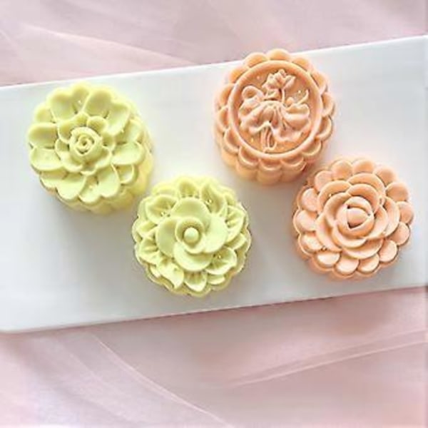 Plast 75g Månkakform Midhöstfestival Handtryck Lotus Månkaka Formar DIY Dekoration Månkakor Pressformar