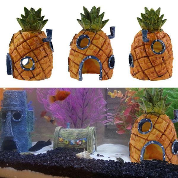 Akvariedekorasjon, 1 stk ananas akvarie tema grotte,