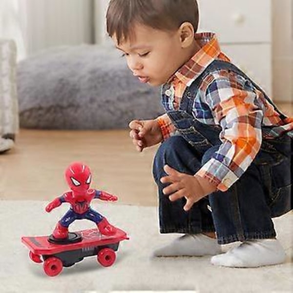 Bump & Go Musikkleketøy Elektrisk Dansende Skateboard Spiderman med Musikk og Lys