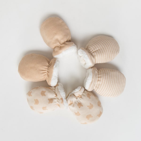 3 par varme bomullsvanter for baby, vintervanter for gutter G
