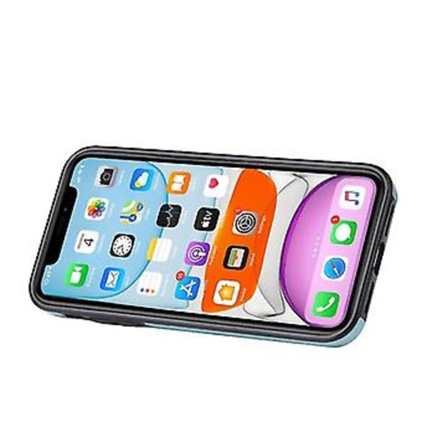 Til iPhone 11 Pro Præget Mønster PU + TPU Beskyttelsesetui med Holder & Pengepung & Kortlommer (grøn)