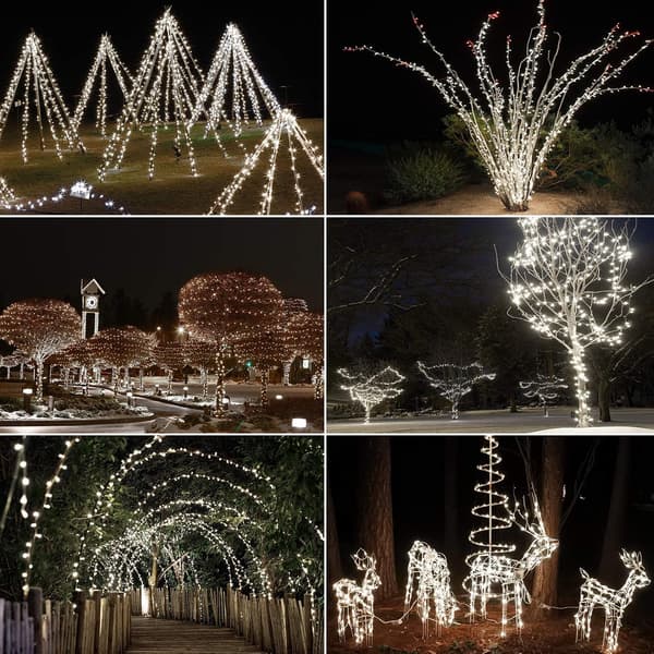 [2 stycken] Solcellslingor utomhus, 12M 100LEDs utomhusdekor