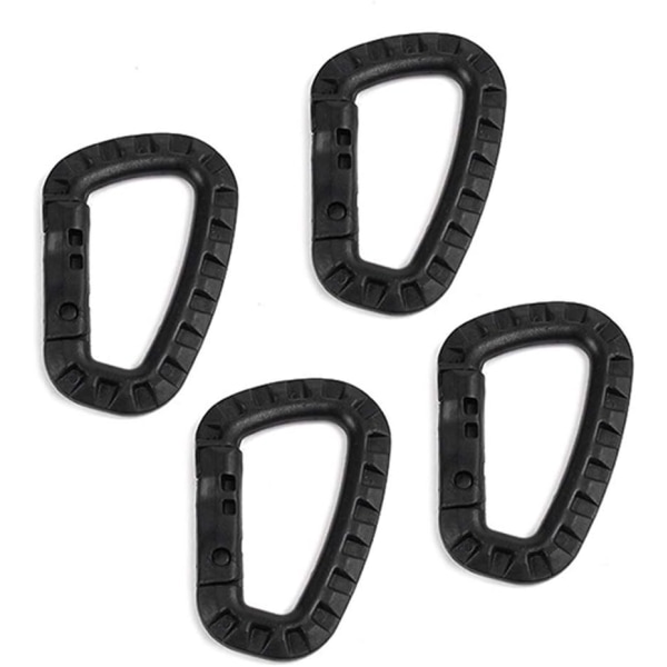 4-pack taktiska D-formade karbinhakar i hårdplast