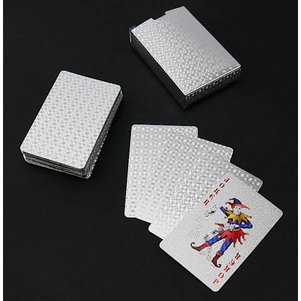 Pokerikortit, (hopea) kultafolioitu vedenpitävä PVC-kortti