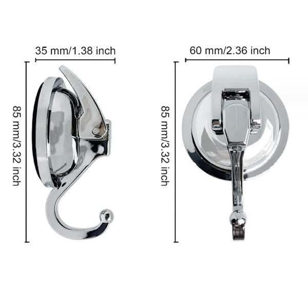 Antik kopparfärgade sugkoppskrokar 2-pack vakuumsugkopp