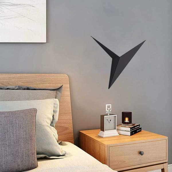 Svart LED-vägglampa, Modern Svart Triangulär Vägglampa, Effekt 3