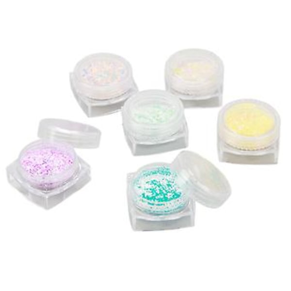 Burkar Nagelkonst Ullpulver Blandade Färger DIY Design Manikyr Nagelkonst Dekorationer Nagelkonst Glitterpulver