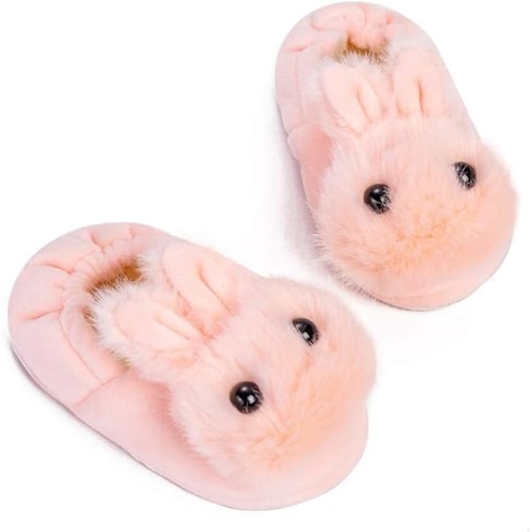 Mjuka och mysiga plyschtofflor för babyflicka, tecknade varma vinterskor för inomhus (innersula 17,5 cm)