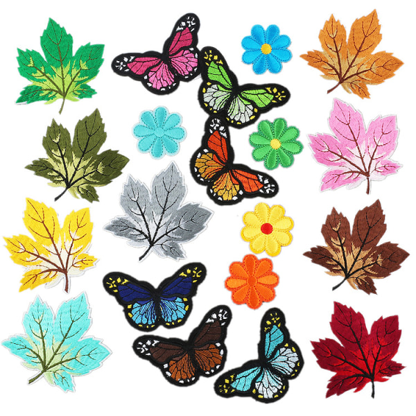 Broderede blomsterapplikationer til syning af dekorative patches
