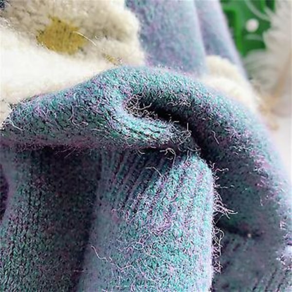 Kvinner Casual Lang Ermet Stripete Patchwork Lang Cardigan Topper Bluse Frakk (Blå)