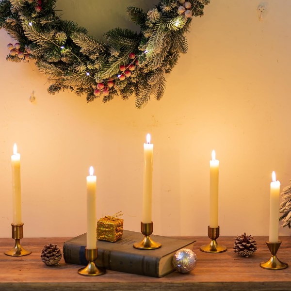 Ljusstake Gyllene bordsljusstake - Set med 6 små dekorativa metallbröllopsljusstakar för