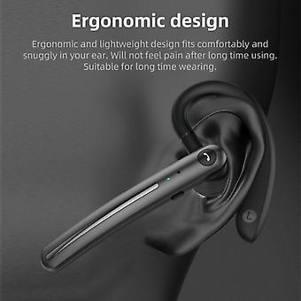 Trådlöst Bluetooth 5.0 Headset Öronmussla Lastbilschaufför Hörlurar Brusreducering (Blå)
