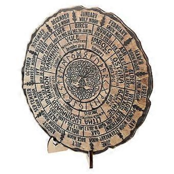 Träkalender för Hemmakontor Träkalender Dekoration Trähjul Årets Kalender Dekor