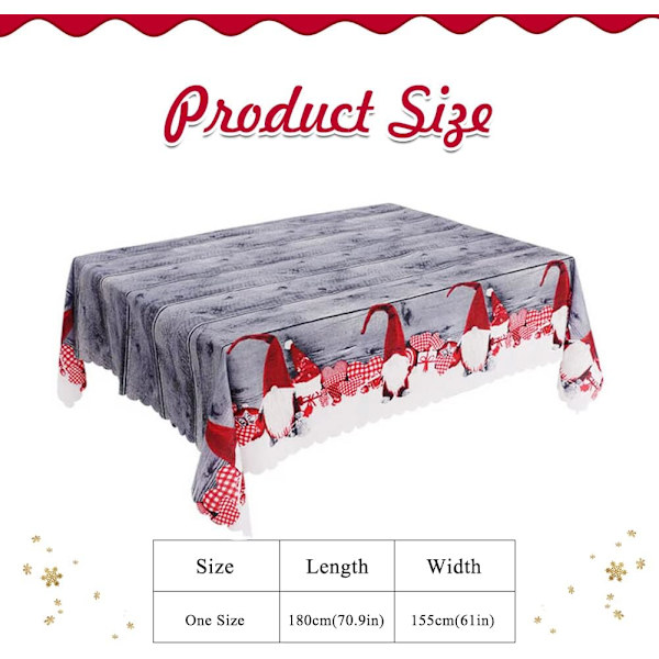 Julduk, 180 x 150 cm rektangulär julduk