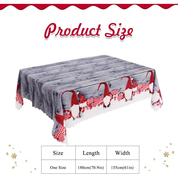 Julduk, 180 x 150 cm rektangulär lång julduk