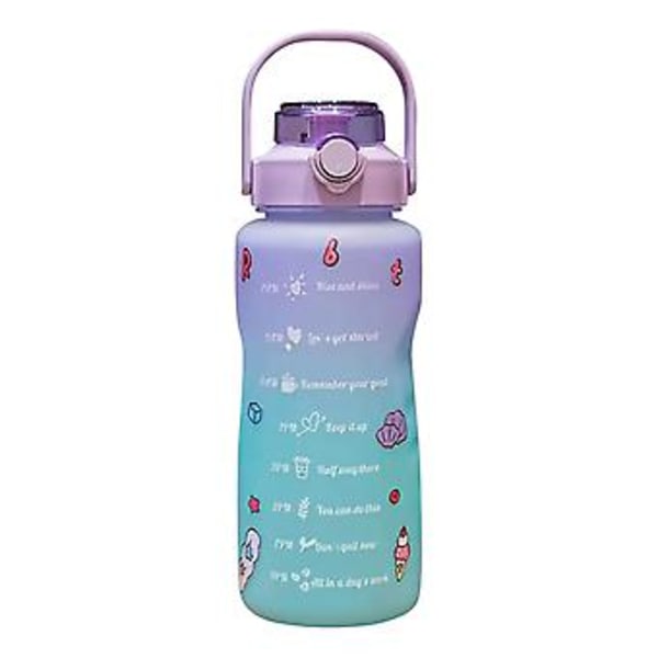 Gradient Vandflaske BPA-fri 1,5/2L Drikkeflaske med Sugerør til Fitness (1500ml Gradient Pulver)