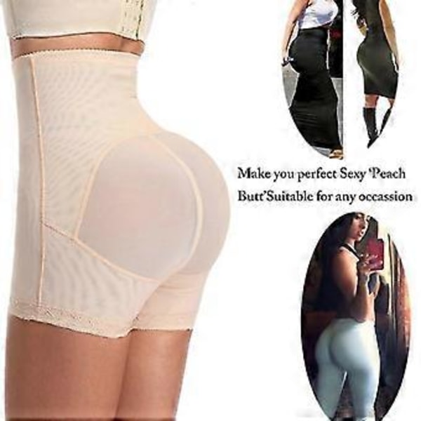 Förstärkare Falska Rumpor Trosor Höft Butt Lyftare Formare Kontroll Trosor Vadderade Bantning Underkläder Förstärkare Höftkuddar Trosa (2XL Beige)