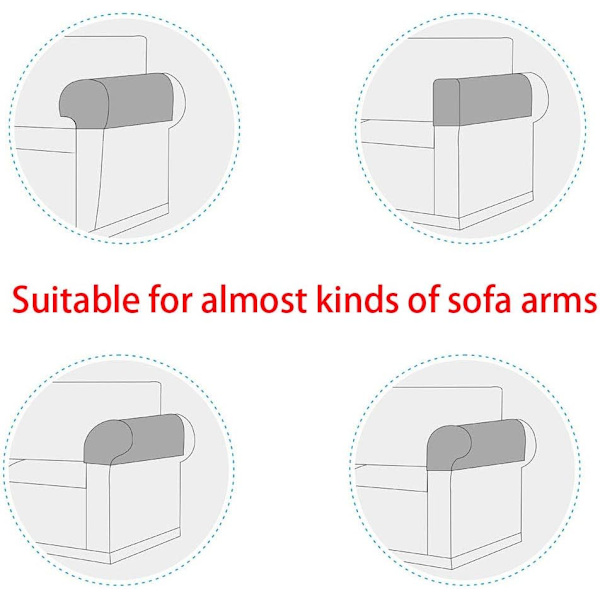 1 par PU læder sofa armlæn betræk til lænestol armlæn, S
