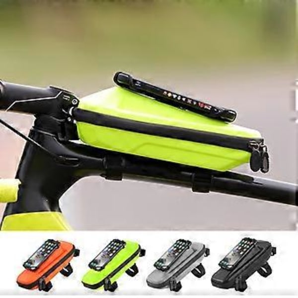 6,5 Tommer Cykel Telefonbeslag Taske Cykling Telefon Toprør Ramme Opbevaring (Fluorescerende Gul)