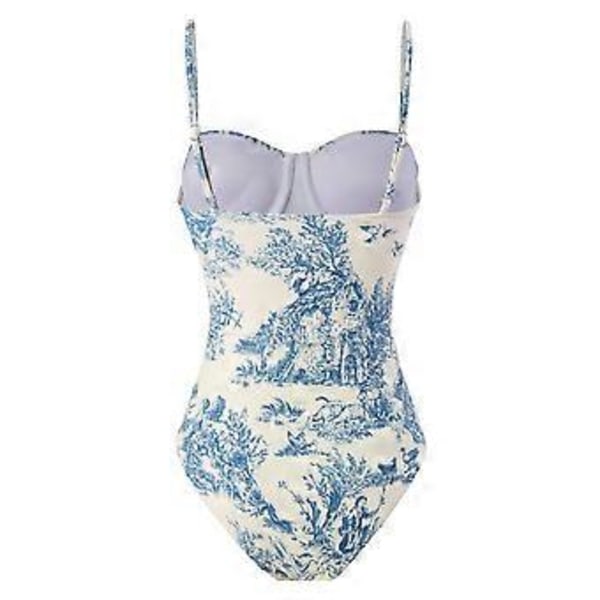 Dam Baddräkt Tvådelad med Sarong Set Baddräkt (L Blå)