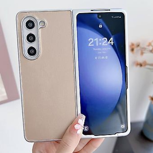 Metallinen Patentti PU-Kotelo Samsung Galaxy Z Fold4 5G:lle (Kulta)