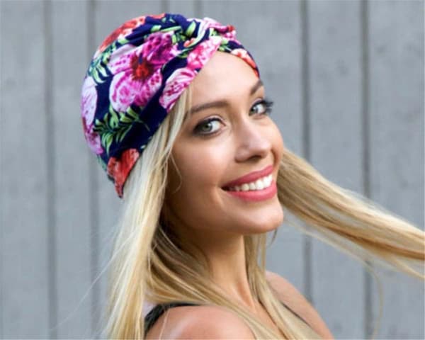 Kvinde Elastisk Bohemian Chemo Turban, Nat Hue, Kvinde Chemo Cap