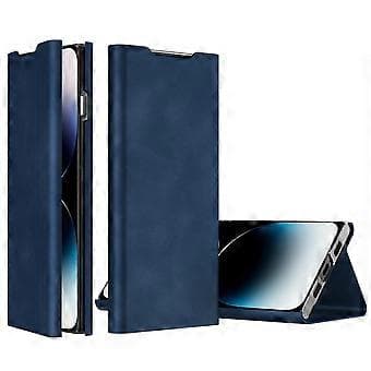 PU-läder + PC-stativ telefonfodral för iPhone 15 Plus, Nappa textur korthållare telefonfodral (stil B)