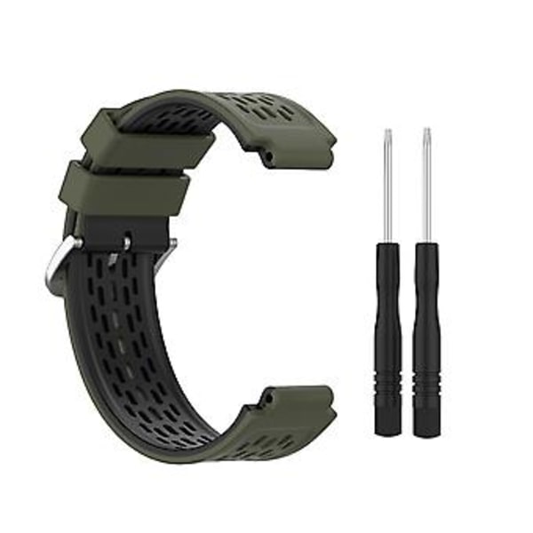 Til Garmin Approach S2 / S4 Silikon Urrem (Hærmgrøn Sort)
