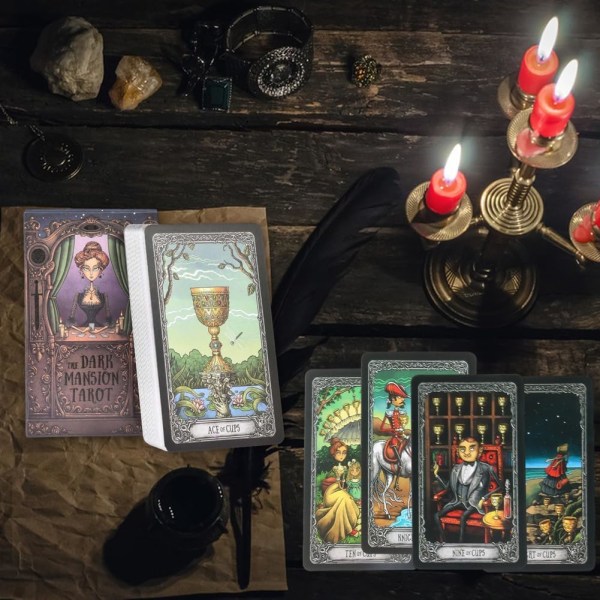 78st Tarot Deck Dark Mansion Tarotkort Kortspel Spådom Tarot Deck Nybörjare Inre Tankar O