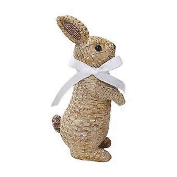 Harts Kanin Figur Mini Kaninstatyer Djurfigur, för Utomhusdekoration Konst (Brun Stående)