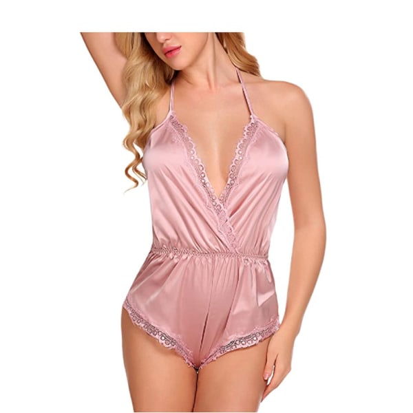 Kvinners Lingerie Body V-hals Teddy Blonder Babydoll Satin Pyjamas